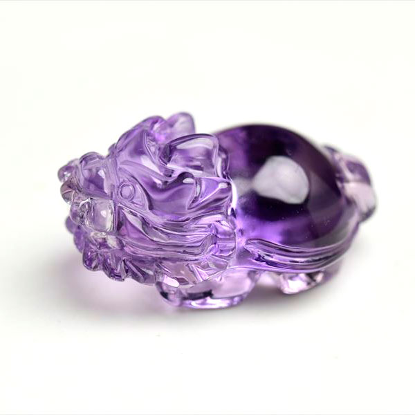 アメジスト　紫水晶　龍亀　ロングイ　風水　置物　天然石　パワーストーン
