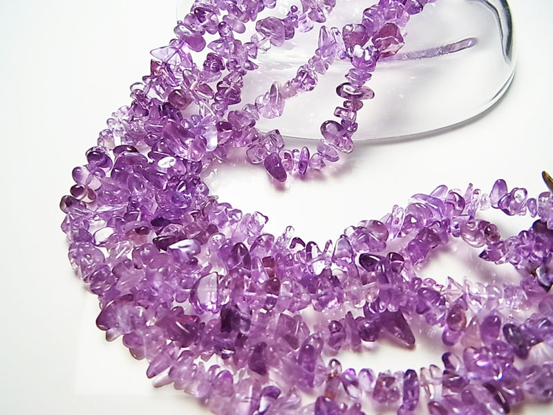 ラベンダーアメジスト　アメジスト　紫水晶　さざれ連　連販売　ビーズ　ブレスレット　ネックレス　天然石　パワーストーン