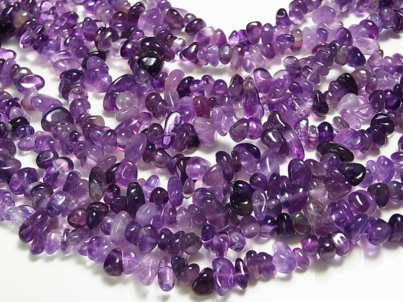 アメジスト　紫水晶　さざれ連　連販売　ビーズ　ブレスレット　ネックレス　天然石　パワーストーン