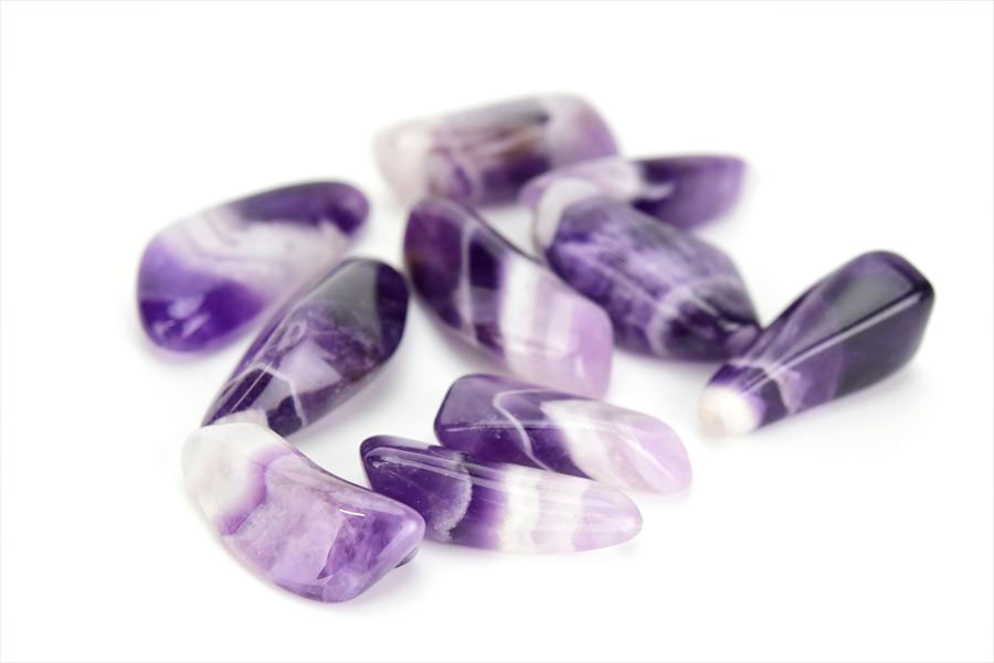 希少✨ シェブロンアメジスト　ケープ　紫水晶　握り石　タンブル　大 シェブロンアメジスト 原石 磨き 86g｜天然石原石通販キラリ石