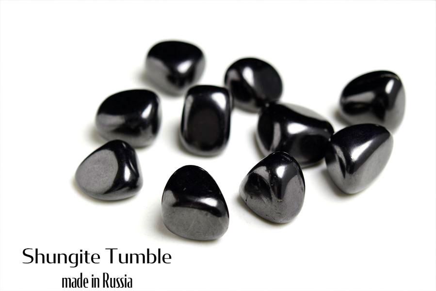 シュンガイト　shungite　ロシア産　シュンガ石　磨き石　タンブル　電磁波対策　デジタルデトックス　天然石　パワーストーン