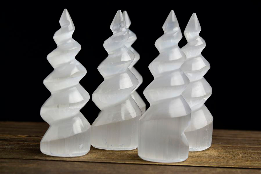 キャッツアイセレナイト　スパイラル　タワー　置物　ワンド　selenite spiral tower　天然石　パワーストーン