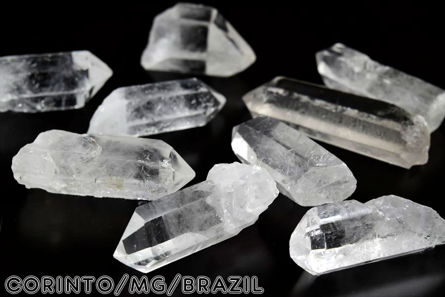 ブラジル産水晶　コリント産水晶　天然水晶　原石　結晶　ポイント　詰め合わせ　マクラメ　ワイヤー　天然石　パワーストーン