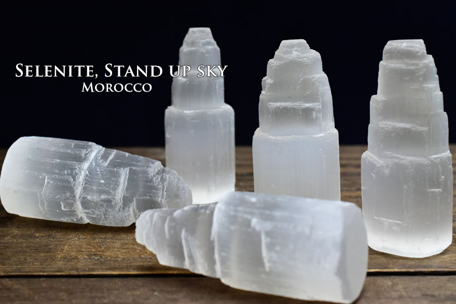 キャッツアイセレナイト　スタンドアップスカイ　タワー　置物　ワンド　selenite stand up sky tower　天然石　パワーストーン