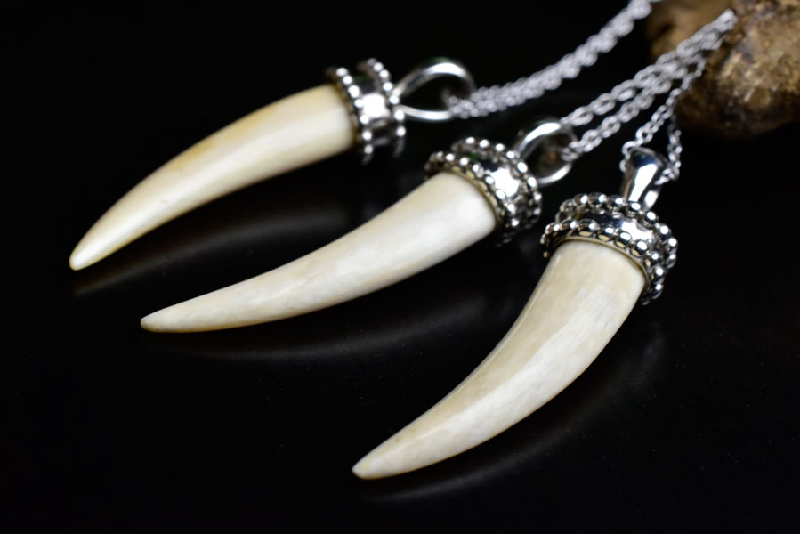 マンモスの牙　化石　manmoth ivory　ペンダント　マンモスアイボリー　シルバーアクセサリー　ペア　ネックレス