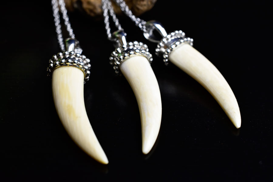 マンモスの牙　化石　manmoth ivory　ペンダント　マンモスアイボリー　シルバーアクセサリー　ペア　ネックレス