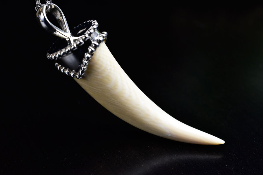 マンモスの牙 ネックレス ペンダント◇マンモスアイボリー◇silver925