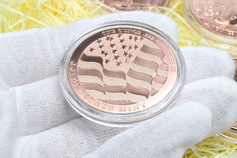 純銅　カッパー　コッパー　インゴット　プレート　メダル　コイン　レプリカ　アメリカ製　copper medal　パワーストーン
