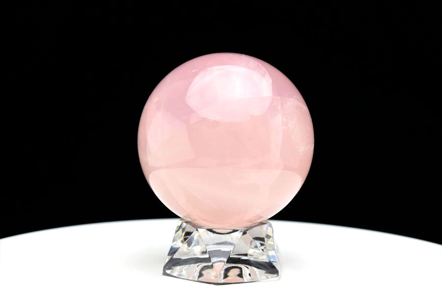 ローズクォーツ 丸玉 直径7.5cm 天然石 置物 癒し ローズクォーツ 丸玉 置物｜マダガスカル産｜紅石英｜紅水晶