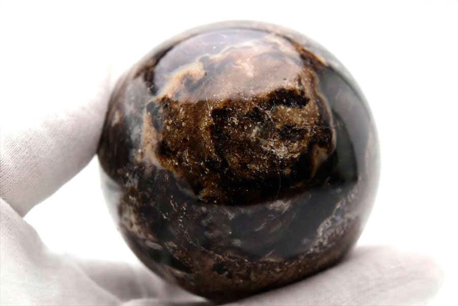 マダガスカル産 ブラックオパール 丸玉 コモンオパール マーブル 置物 台座付き スフィア 天然石 パワーストーン