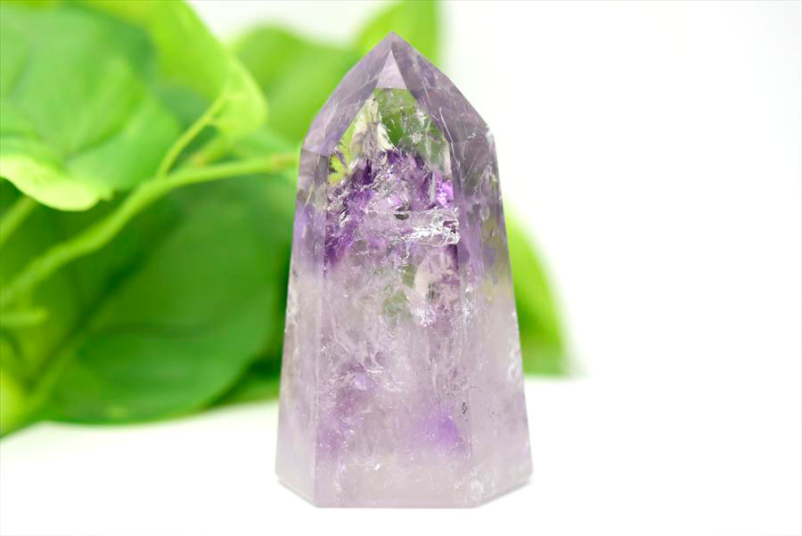 アメジストファントム 六角柱 ポイント ポリッシュ amethyst 置物 インテリア 天然石 パワーストーン