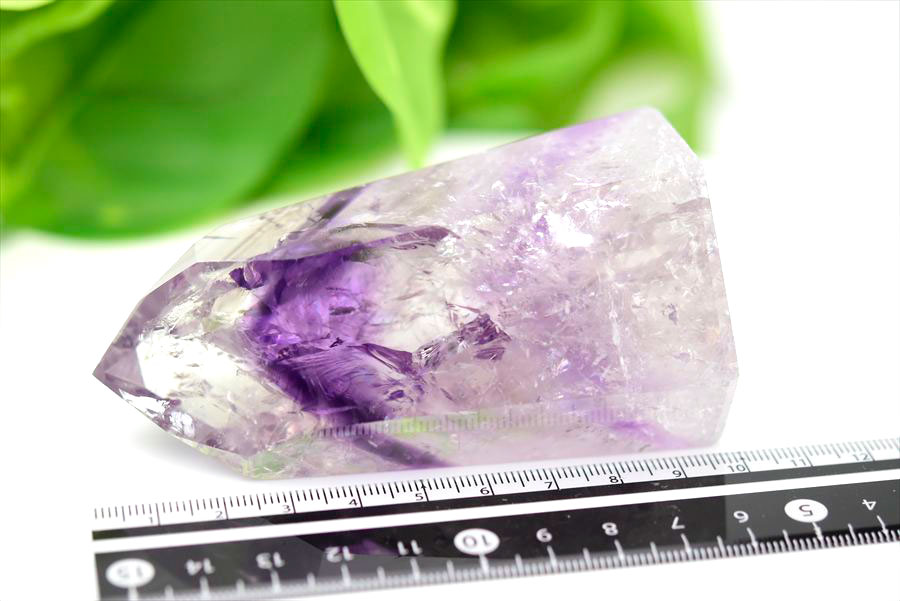 アメジストファントム 六角柱 ポイント ポリッシュ amethyst 置物 インテリア 天然石 パワーストーン