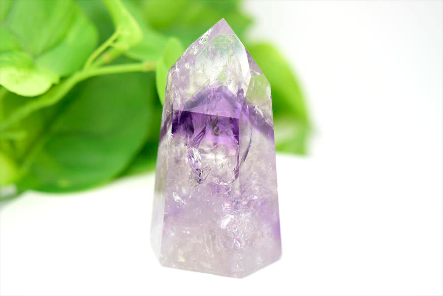 アメジストファントム 六角柱 ポイント ポリッシュ amethyst 置物 インテリア 天然石 パワーストーン