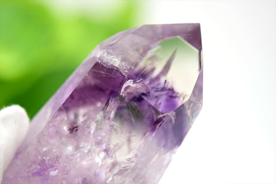 アメジストファントム 六角柱 ポイント ポリッシュ amethyst 置物 インテリア 天然石 パワーストーン