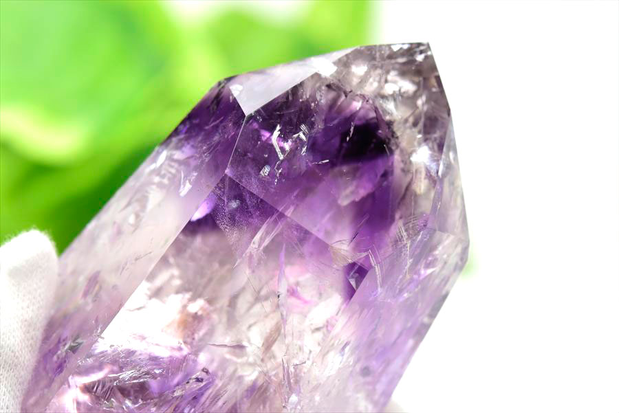 アメジストファントム 六角柱 ポイント ポリッシュ amethyst 置物 インテリア 天然石 パワーストーン