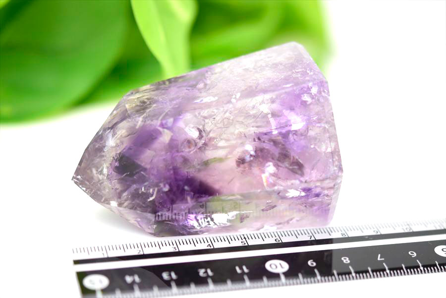 アメジストファントム 六角柱 ポイント ポリッシュ amethyst 置物 インテリア 天然石 パワーストーン