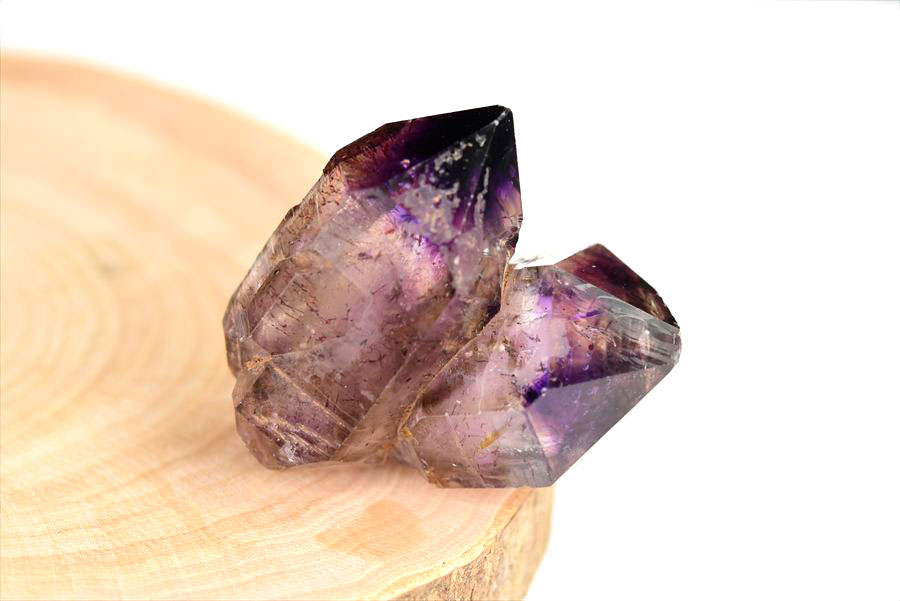 ジンバブエ産　アメジストエレスチャル　セプターアメジスト　紫水晶　鉱物　標本　パワーストーン